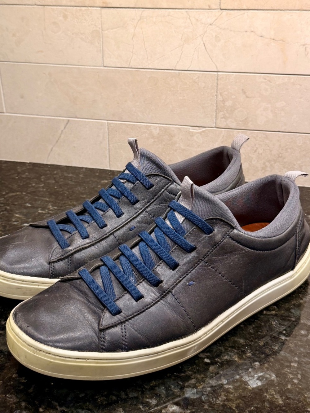 Martin Dingman Cameron Sheepskin Leather Slip-On Sneakers - Slate